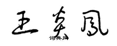 曾庆福王炎凤草书个性签名怎么写