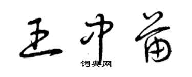 曾庆福王中苗草书个性签名怎么写