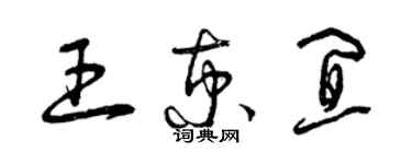 曾庆福王京宜草书个性签名怎么写