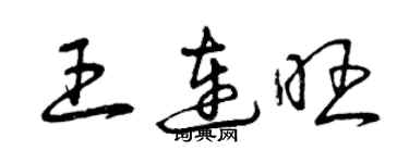 曾庆福王连旺草书个性签名怎么写
