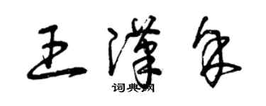 曾庆福王汉余草书个性签名怎么写