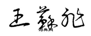 曾庆福王苏非草书个性签名怎么写