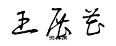曾庆福王展花草书个性签名怎么写