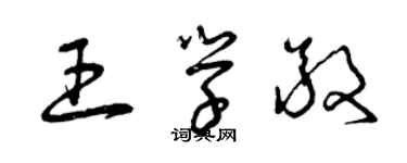 曾庆福王学敬草书个性签名怎么写