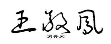 曾庆福王敬凤草书个性签名怎么写