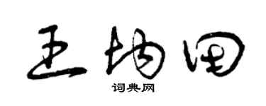 曾庆福王均田草书个性签名怎么写