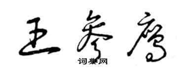 曾庆福王参鹰草书个性签名怎么写