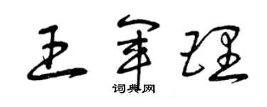 曾庆福王军理草书个性签名怎么写