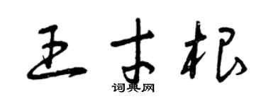 曾庆福王才根草书个性签名怎么写