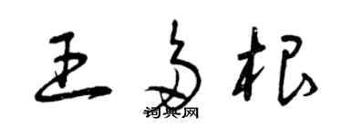 曾庆福王多根草书个性签名怎么写