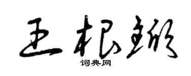 曾庆福王根锨草书个性签名怎么写