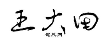 曾庆福王大田草书个性签名怎么写