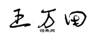 曾庆福王万田草书个性签名怎么写