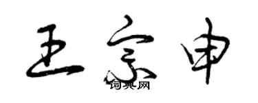 曾庆福王宗申草书个性签名怎么写