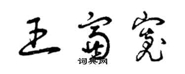 曾庆福王富宽草书个性签名怎么写