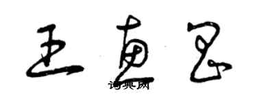 曾庆福王惠昌草书个性签名怎么写