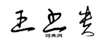 曾庆福王书贵草书个性签名怎么写