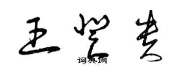 曾庆福王登贵草书个性签名怎么写