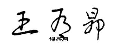 曾庆福王有昂草书个性签名怎么写