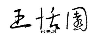 曾庆福王恬园草书个性签名怎么写