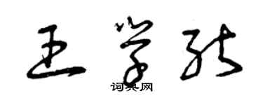 曾庆福王学能草书个性签名怎么写