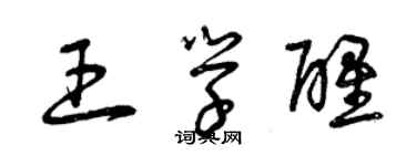 曾庆福王学醒草书个性签名怎么写
