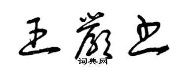 曾庆福王严书草书个性签名怎么写