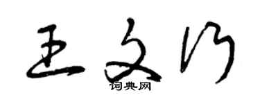曾庆福王文行草书个性签名怎么写