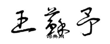 曾庆福王苏予草书个性签名怎么写