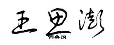 曾庆福王思澎草书个性签名怎么写