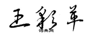曾庆福王彩革草书个性签名怎么写