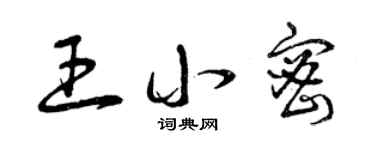 曾庆福王小密草书个性签名怎么写