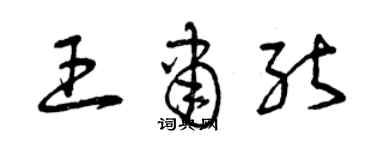 曾庆福王肃能草书个性签名怎么写