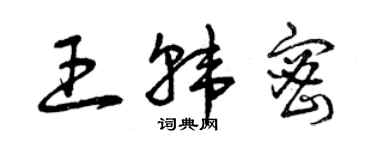 曾庆福王韩密草书个性签名怎么写