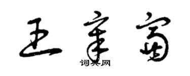 曾庆福王章富草书个性签名怎么写