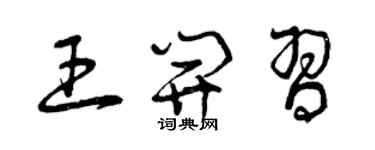 曾庆福王开习草书个性签名怎么写