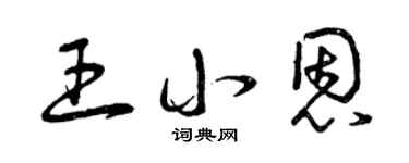 曾庆福王小恩草书个性签名怎么写