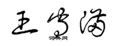 曾庆福王守满草书个性签名怎么写