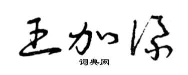 曾庆福王加添草书个性签名怎么写