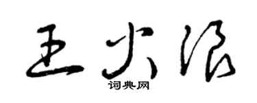 曾庆福王火浪草书个性签名怎么写