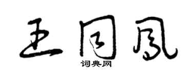 曾庆福王同凤草书个性签名怎么写