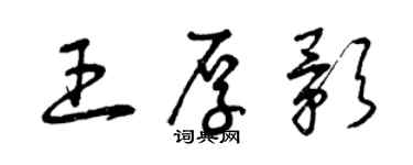 曾庆福王厚影草书个性签名怎么写