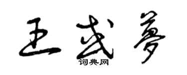 曾庆福王或梦草书个性签名怎么写