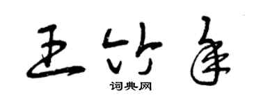曾庆福王竹年草书个性签名怎么写