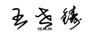 朱锡荣王世铸草书个性签名怎么写