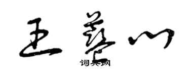 曾庆福王蓝心草书个性签名怎么写