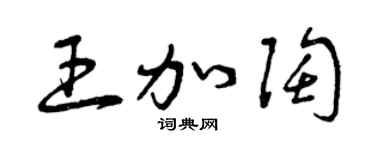 曾庆福王加陶草书个性签名怎么写