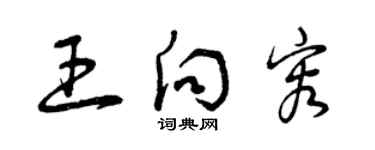 曾庆福王向容草书个性签名怎么写
