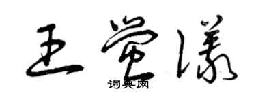 曾庆福王萤仪草书个性签名怎么写