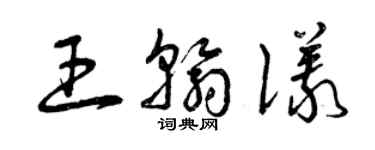 曾庆福王翰仪草书个性签名怎么写